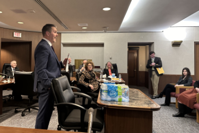 Senate Minority Leader Mark Johnson speaks to CRE industry professionals at Day at the Capitol